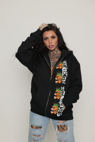 Death Rocker Zip Up Hoodie