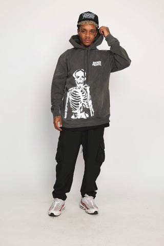 Death Stare Hoodie Pigment Dyed Black