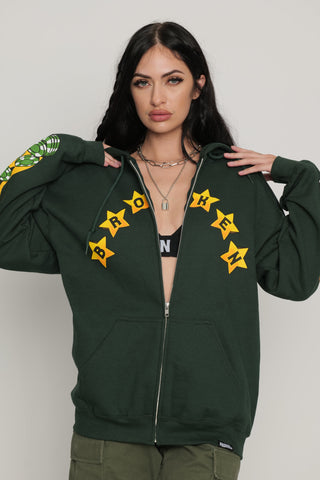 Devil Dealer Zip Up Hoodie Green