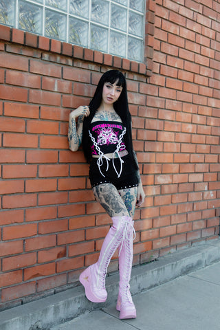 Emotionality Rhinestone Tube Top Black