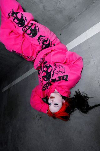Faceless Rhinestone Sweatpants Pink