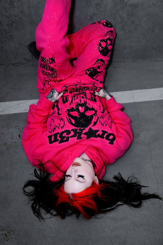 Faceless Rhinestone Sweatpants Pink