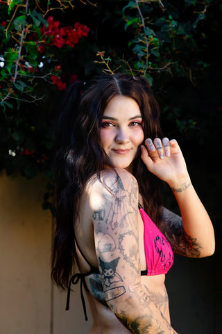 Faceless Rhinestone Triangle Bikini Top