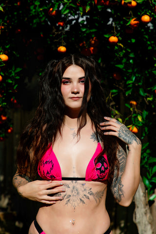 Faceless Rhinestone Triangle Bikini Top