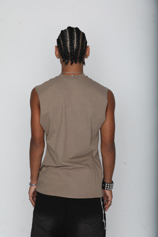 Fading Fire Muscle Tank Beige