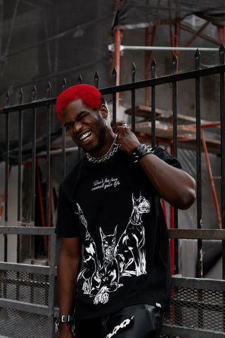 Fear of Three Embroidered Tee Black