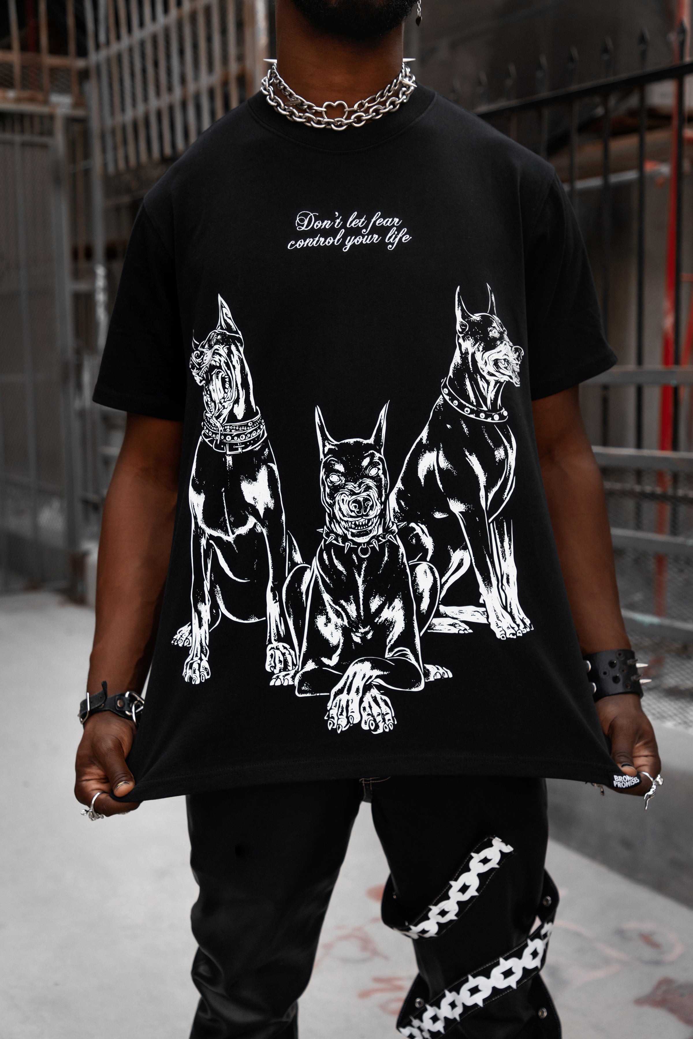 Fear of Three Embroidered Tee Black