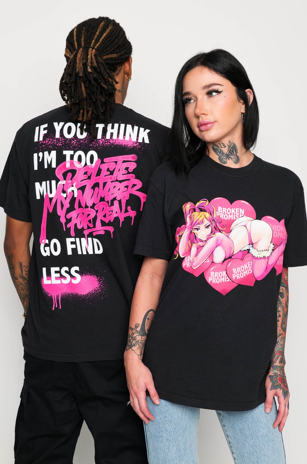 Find Less Tee Black – Graphic T-Shirt | Broken Promises – Broken ...