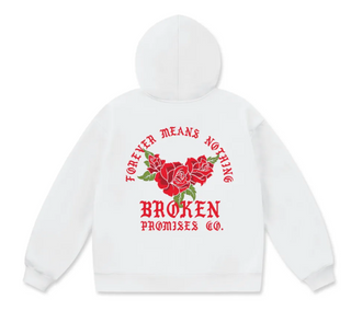 Forever Means Nothing Heavyweight Hoodie White