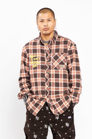 Forget You Brown Printed Flannel