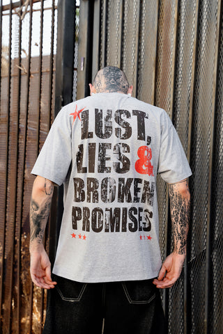 Gossip Column Distressed Tee Grey