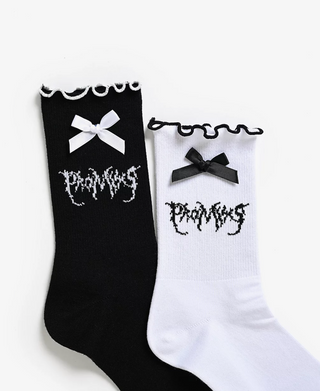Graveyard Bow Sock 2 pack