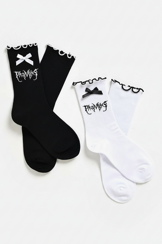 Graveyard Bow Sock 2 pack