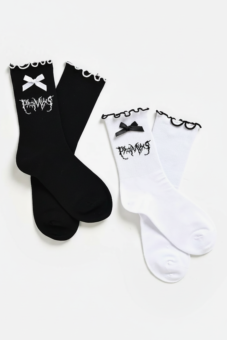 Graveyard Bow Sock 2 pack