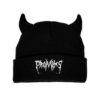Graveyard Devil Horn Beanie Black