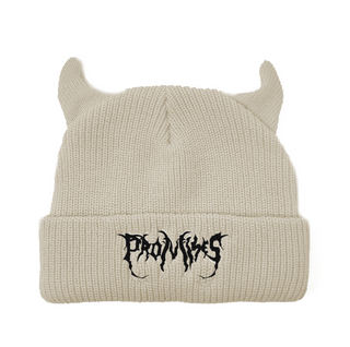 Graveyard Devil Horn Beanie - Cream