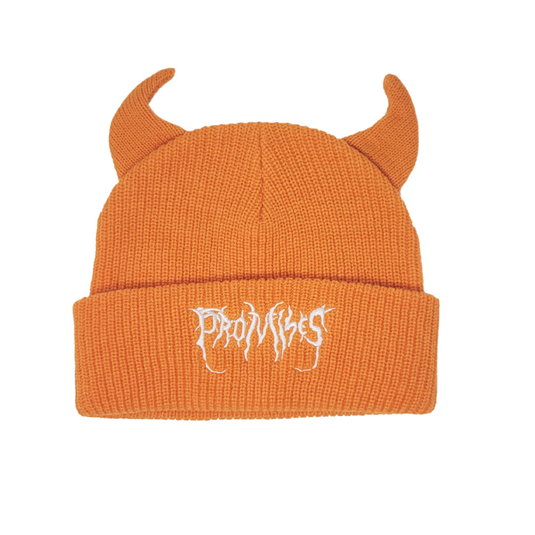 Graveyard Devil Horn Beanie - Orange