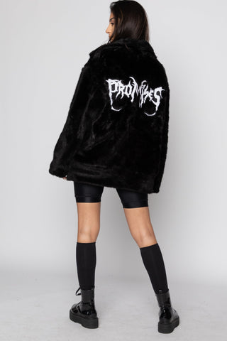 Graveyard Faux Fur Jacket Black