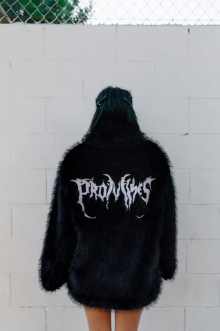 Graveyard Faux Fur Jacket Black