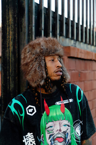 Graveyard Faux Fur Trapper Hat