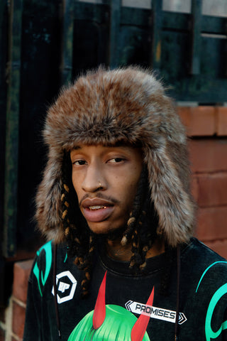 Graveyard Faux Fur Trapper Hat