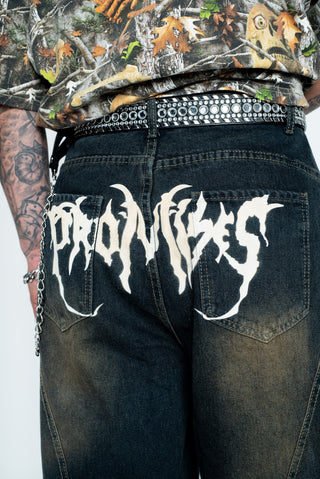 Graveyard Wide-Leg Unisex Denim Jorts