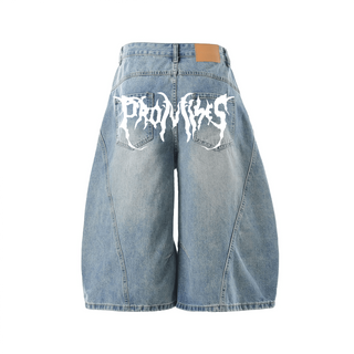 Graveyard Wide-Leg Unisex Denim Jorts