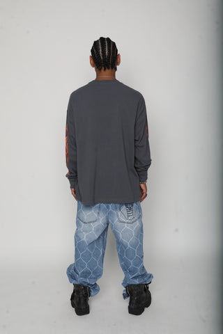 Hated by You Boxy Rhinestoned Long Sleeve Tee