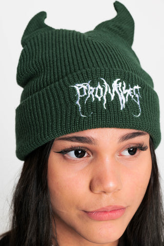 Horn Beanie Forest Green