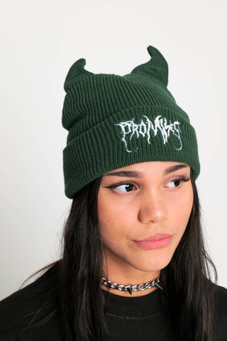 Horn Beanie Forest Green