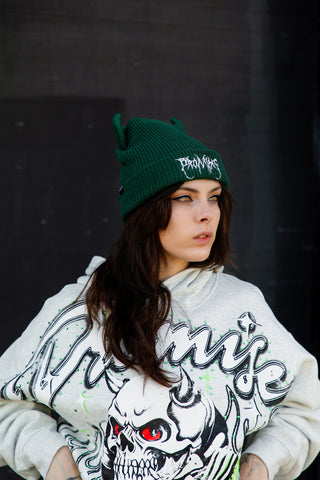 Horn Beanie Forest Green