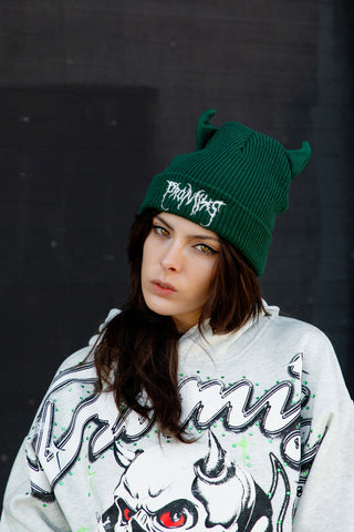 Horn Beanie Forest Green