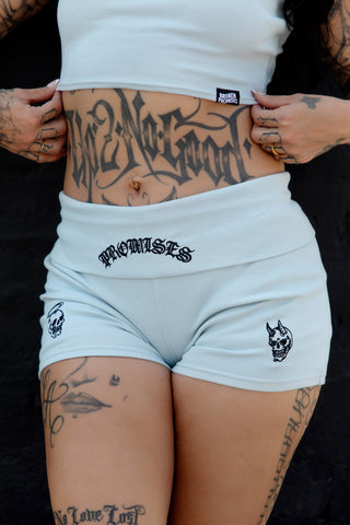 Innocence Fold Over Shorts Blue