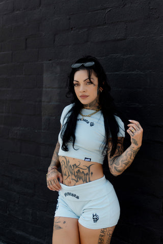 Innocence Ribbed Crop Blue