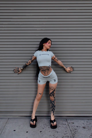 Innocence Ribbed Crop Blue