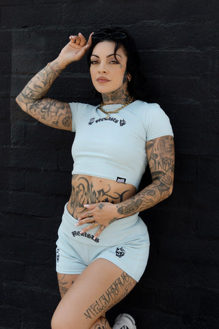 Innocence Ribbed Crop Blue