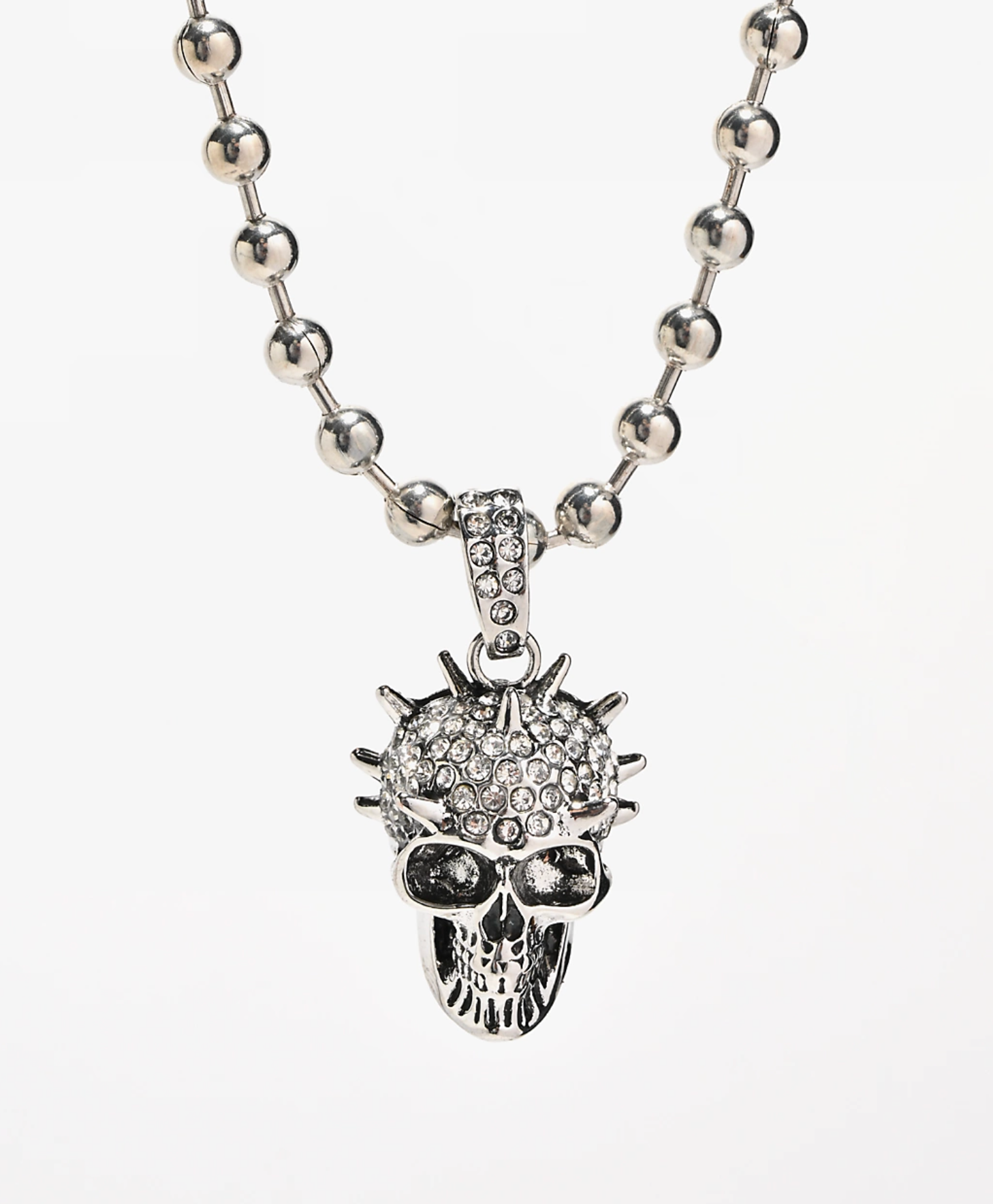 Liberty Rhinestone Skull Necklace