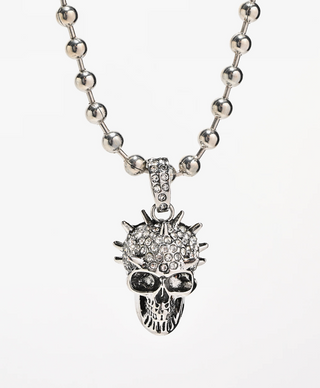 Liberty Rhinestone Skull Necklace