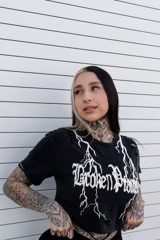 Lightning Short Sleeve Crop Tee