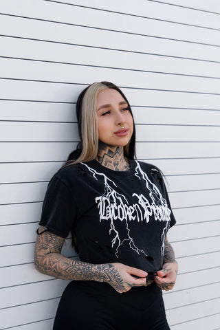 Lightning Short Sleeve Crop Tee