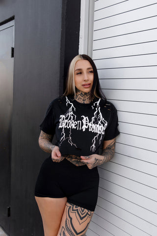 Lightning Short Sleeve Crop Tee