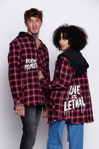 Love is Lethal Flannel Red