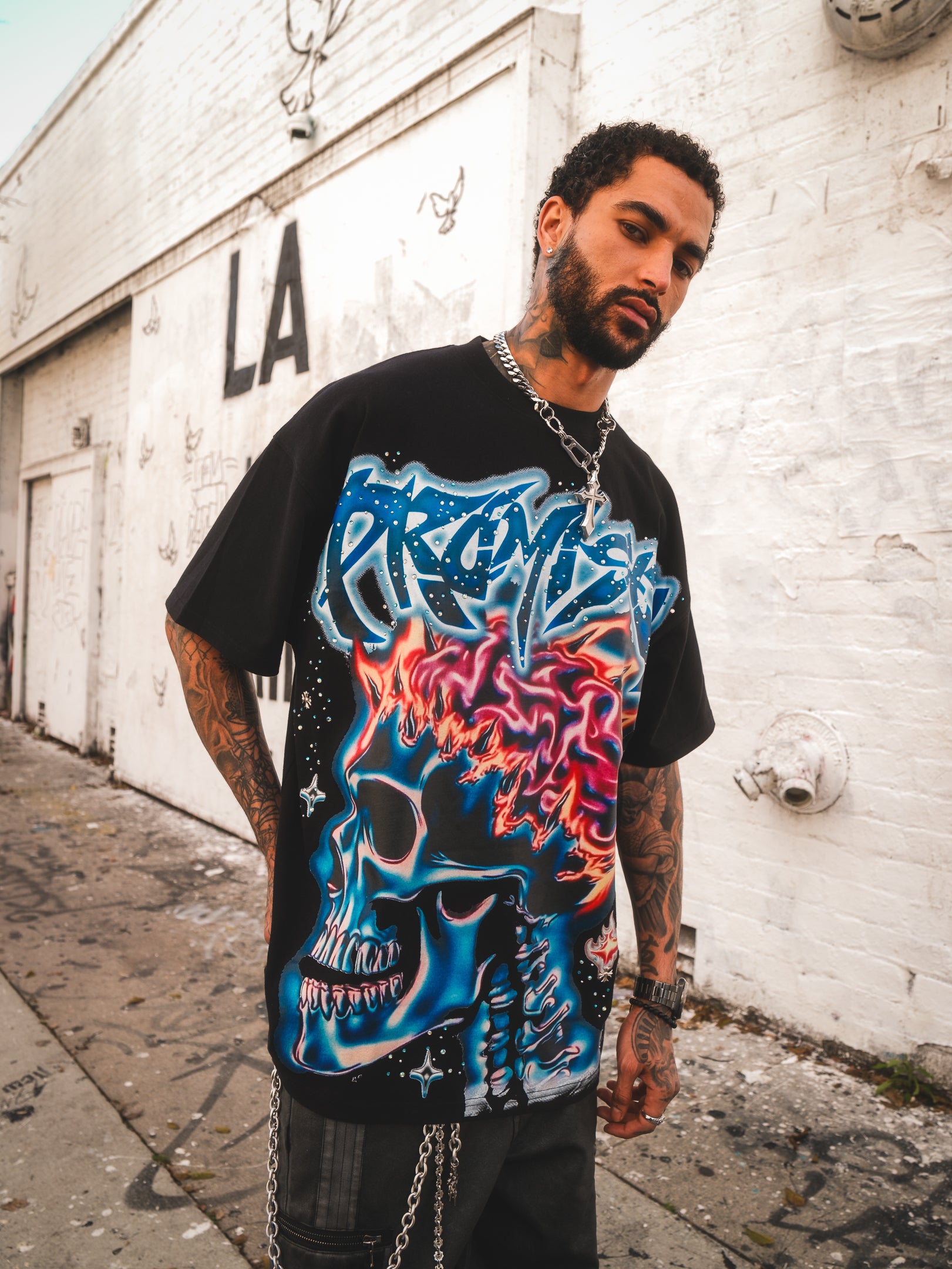 Numbskull Rhinestone Tee Black