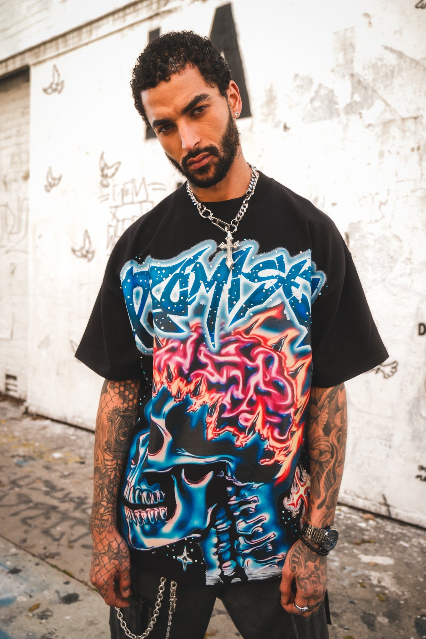 Numbskull Rhinestone Tee Black