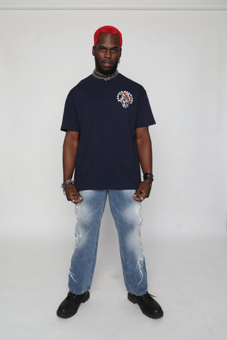 Old Flame Navy Blue Tee