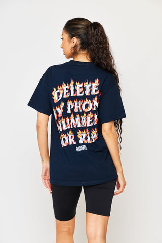 Old Flame Navy Blue Tee