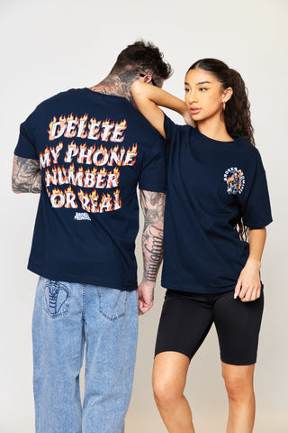 Old Flame Navy Blue Tee