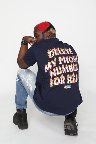 Old Flame Tee Navy Blue