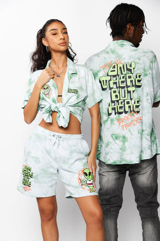 Outsider Button Up Tie Dye Green