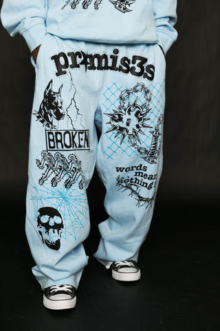 Pain and Pleasure Rhinestoned Sweatpants